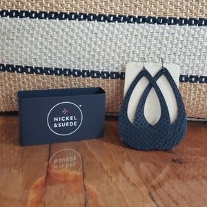 Nickel & Suede Leather Earrings Size L